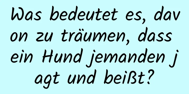 Was bedeutet es, davon zu träumen, dass ein Hund jemanden jagt und beißt?