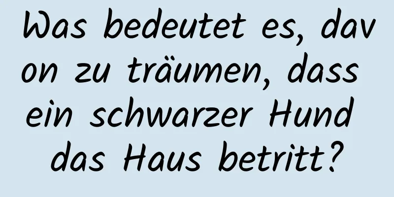 Was bedeutet es, davon zu träumen, dass ein schwarzer Hund das Haus betritt?