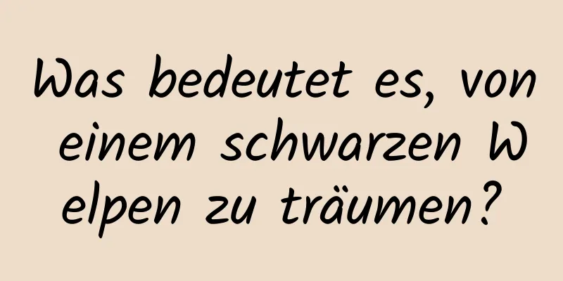 Was bedeutet es, von einem schwarzen Welpen zu träumen?