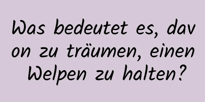 Was bedeutet es, davon zu träumen, einen Welpen zu halten?