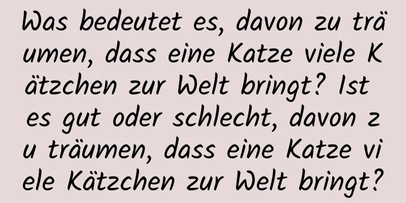 Was bedeutet es, davon zu träumen, dass eine Katze viele Kätzchen zur Welt bringt? Ist es gut oder schlecht, davon zu träumen, dass eine Katze viele Kätzchen zur Welt bringt?