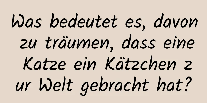 Was bedeutet es, davon zu träumen, dass eine Katze ein Kätzchen zur Welt gebracht hat?