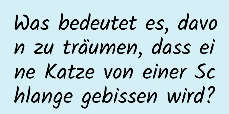 Was bedeutet es, davon zu träumen, dass eine Katze von einer Schlange gebissen wird?