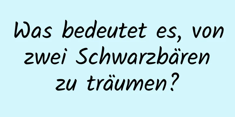 Was bedeutet es, von zwei Schwarzbären zu träumen?