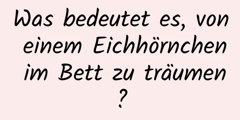 Was bedeutet es, von einem Eichhörnchen im Bett zu träumen?