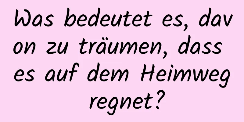 Was bedeutet es, davon zu träumen, dass es auf dem Heimweg regnet?