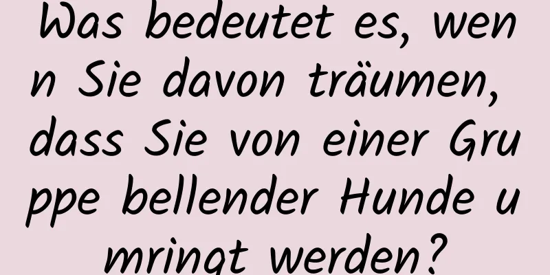 Was bedeutet es, wenn Sie davon träumen, dass Sie von einer Gruppe bellender Hunde umringt werden?