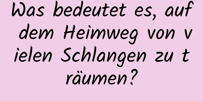 Was bedeutet es, auf dem Heimweg von vielen Schlangen zu träumen?