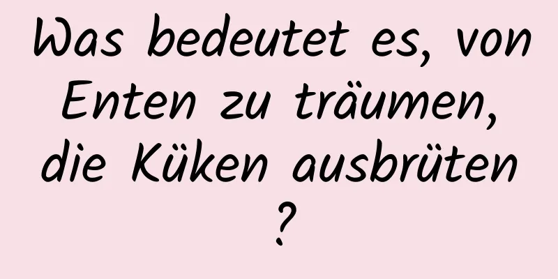 Was bedeutet es, von Enten zu träumen, die Küken ausbrüten?