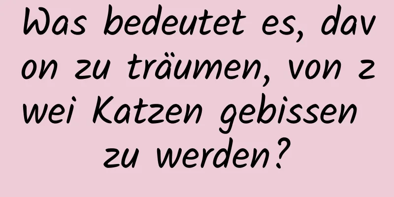 Was bedeutet es, davon zu träumen, von zwei Katzen gebissen zu werden?