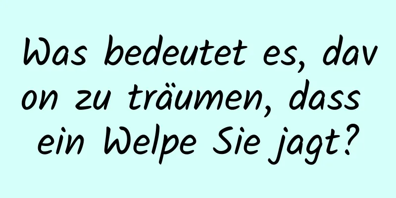 Was bedeutet es, davon zu träumen, dass ein Welpe Sie jagt?