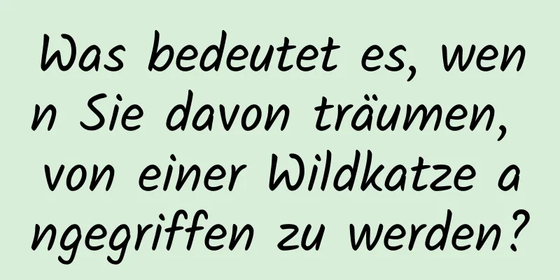 Was bedeutet es, wenn Sie davon träumen, von einer Wildkatze angegriffen zu werden?