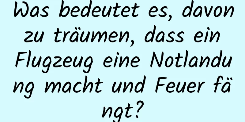 Was bedeutet es, davon zu träumen, dass ein Flugzeug eine Notlandung macht und Feuer fängt?