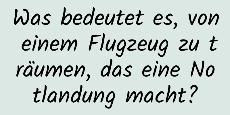 Was bedeutet es, von einem Flugzeug zu träumen, das eine Notlandung macht?