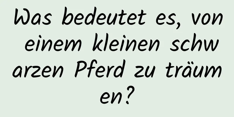 Was bedeutet es, von einem kleinen schwarzen Pferd zu träumen?