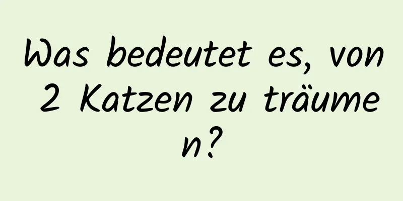 Was bedeutet es, von 2 Katzen zu träumen?