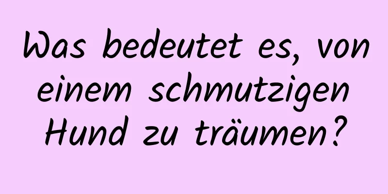 Was bedeutet es, von einem schmutzigen Hund zu träumen?