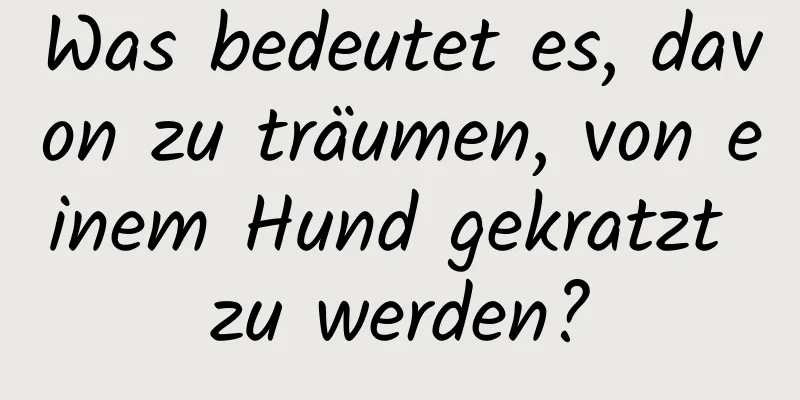 Was bedeutet es, davon zu träumen, von einem Hund gekratzt zu werden?