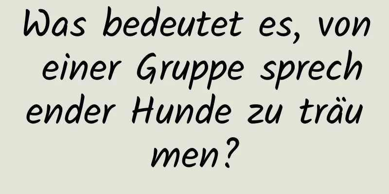 Was bedeutet es, von einer Gruppe sprechender Hunde zu träumen?