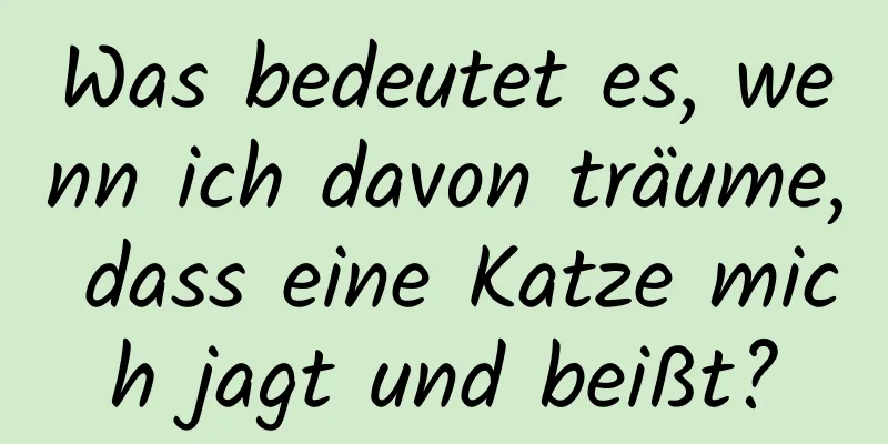 Was bedeutet es, wenn ich davon träume, dass eine Katze mich jagt und beißt?