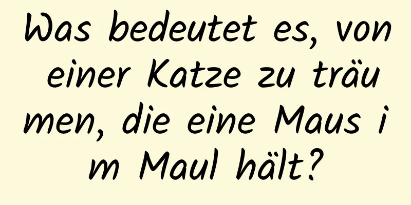 Was bedeutet es, von einer Katze zu träumen, die eine Maus im Maul hält?