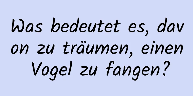 Was bedeutet es, davon zu träumen, einen Vogel zu fangen?