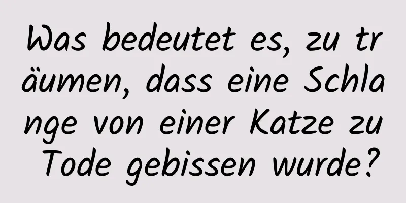 Was bedeutet es, zu träumen, dass eine Schlange von einer Katze zu Tode gebissen wurde?