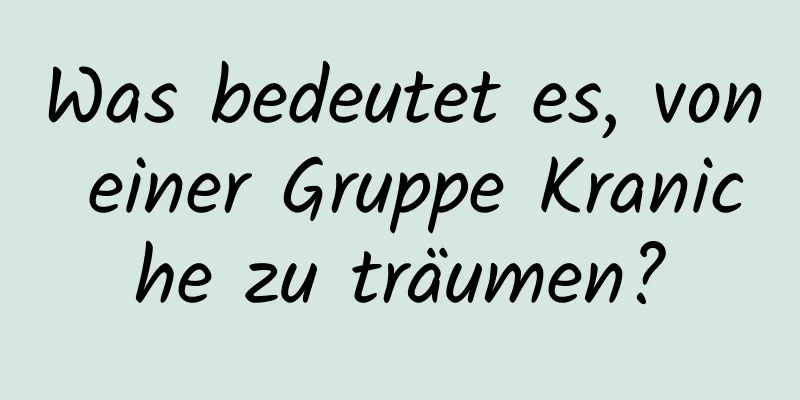 Was bedeutet es, von einer Gruppe Kraniche zu träumen?