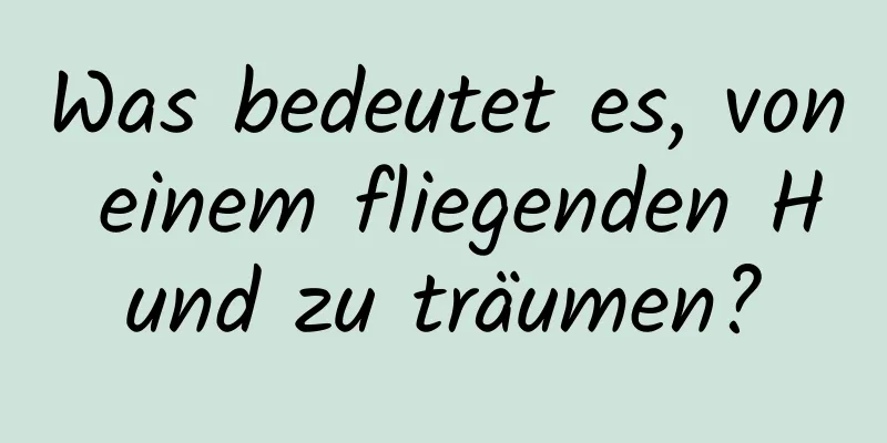 Was bedeutet es, von einem fliegenden Hund zu träumen?