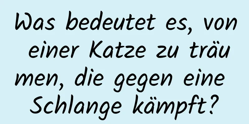 Was bedeutet es, von einer Katze zu träumen, die gegen eine Schlange kämpft?