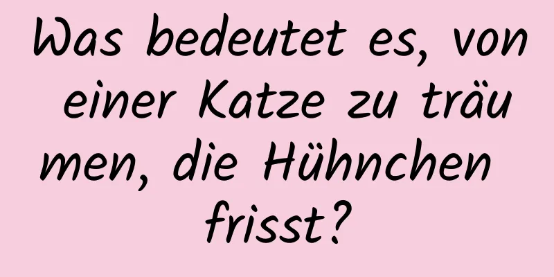 Was bedeutet es, von einer Katze zu träumen, die Hühnchen frisst?