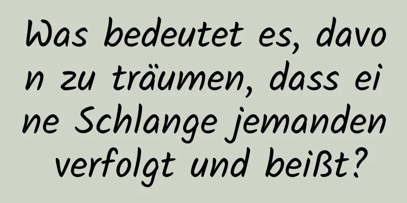 Was bedeutet es, davon zu träumen, dass eine Schlange jemanden verfolgt und beißt?