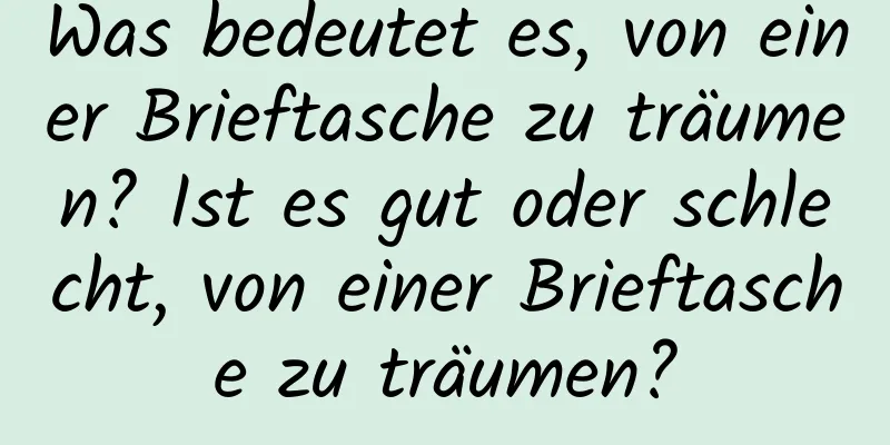 Was bedeutet es, von einer Brieftasche zu träumen? Ist es gut oder schlecht, von einer Brieftasche zu träumen?