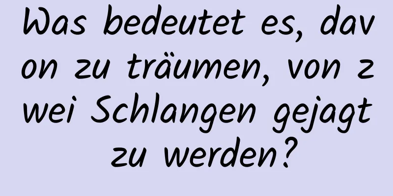 Was bedeutet es, davon zu träumen, von zwei Schlangen gejagt zu werden?