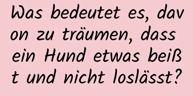 Was bedeutet es, davon zu träumen, dass ein Hund etwas beißt und nicht loslässt?