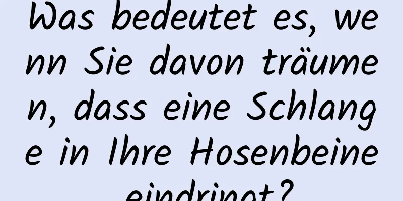 Was bedeutet es, wenn Sie davon träumen, dass eine Schlange in Ihre Hosenbeine eindringt?