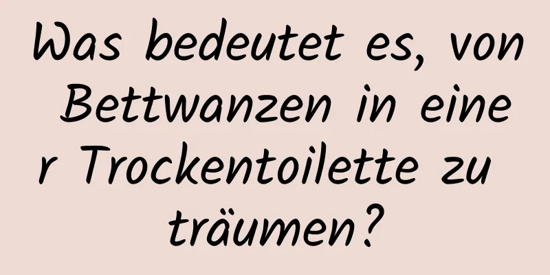 Was bedeutet es, von Bettwanzen in einer Trockentoilette zu träumen?