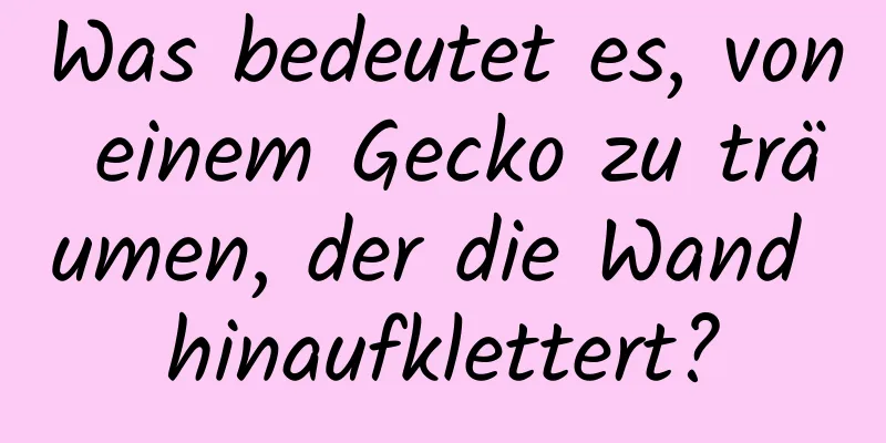 Was bedeutet es, von einem Gecko zu träumen, der die Wand hinaufklettert?