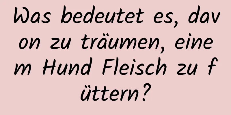 Was bedeutet es, davon zu träumen, einem Hund Fleisch zu füttern?