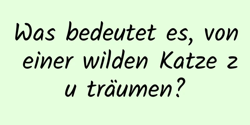 Was bedeutet es, von einer wilden Katze zu träumen?