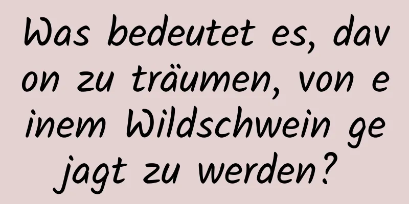 Was bedeutet es, davon zu träumen, von einem Wildschwein gejagt zu werden?