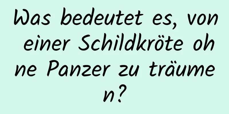 Was bedeutet es, von einer Schildkröte ohne Panzer zu träumen?