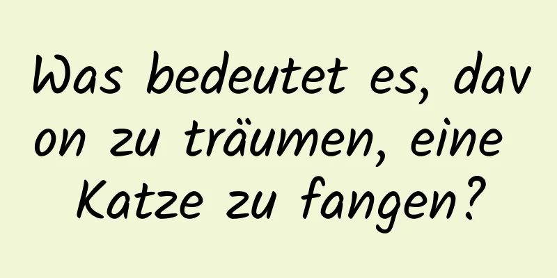 Was bedeutet es, davon zu träumen, eine Katze zu fangen?