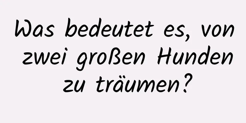 Was bedeutet es, von zwei großen Hunden zu träumen?