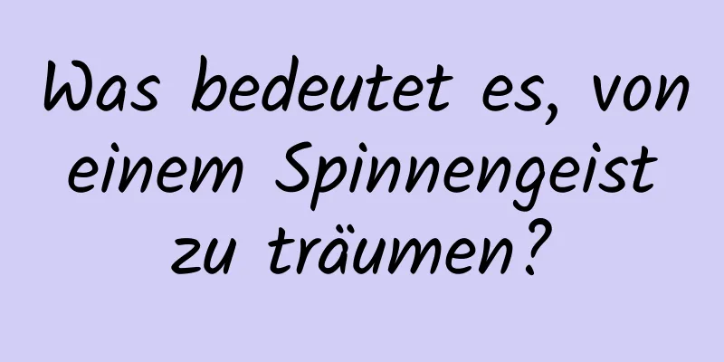 Was bedeutet es, von einem Spinnengeist zu träumen?