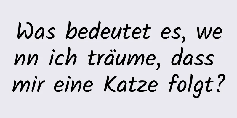 Was bedeutet es, wenn ich träume, dass mir eine Katze folgt?