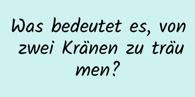 Was bedeutet es, von zwei Kränen zu träumen?