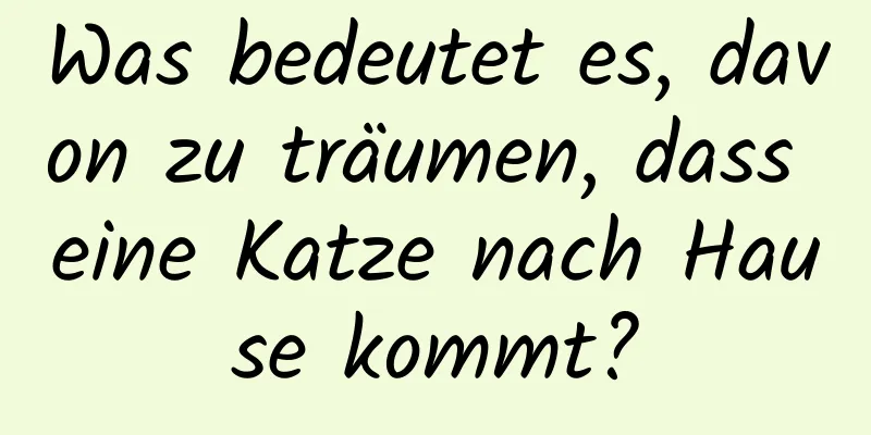 Was bedeutet es, davon zu träumen, dass eine Katze nach Hause kommt?