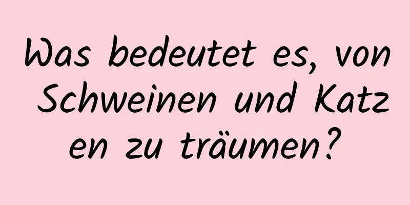 Was bedeutet es, von Schweinen und Katzen zu träumen?