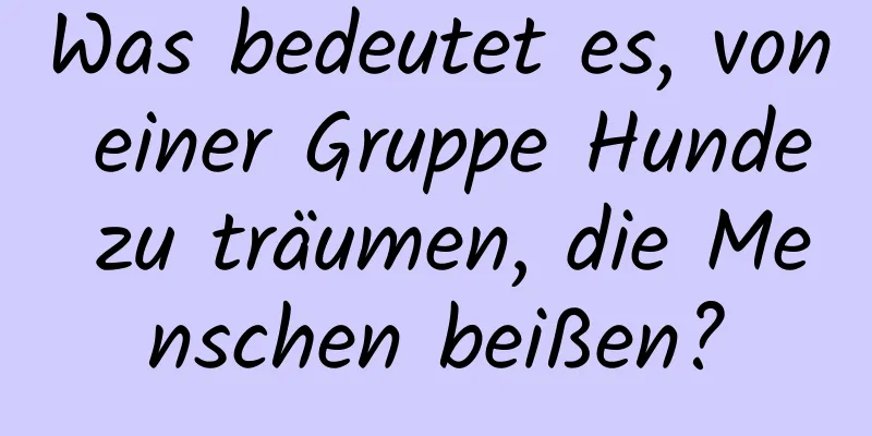 Was bedeutet es, von einer Gruppe Hunde zu träumen, die Menschen beißen?